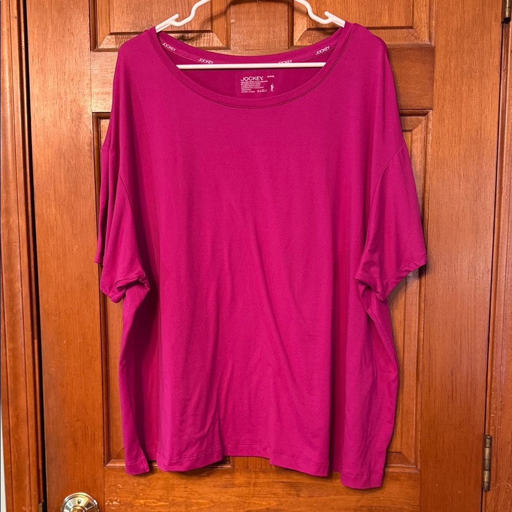 Jockey Women's Magenta Short-Sleeve Scoop Neck Tee